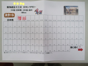 歩き終わったら自分の台紙に