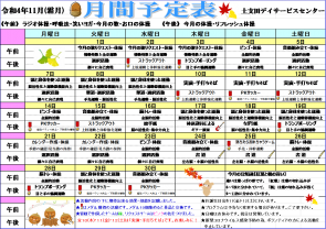 １１月活動予定表