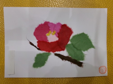 ちぎり絵の作品です。