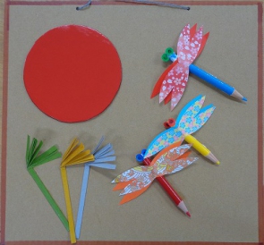 トンボの飾り物作り（芸術）