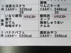 お食事満足度アップでした。