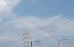 お天気雨が降って、虹が見えました！