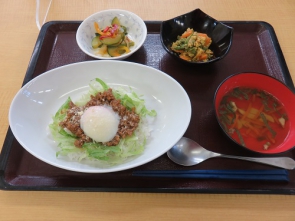 お昼はロコモコ風丼
