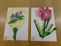 思わず見入ってしまう立体的なちぎり絵の作品が出来上がりました‼