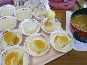 出来上がった柚子味噌をかけて。