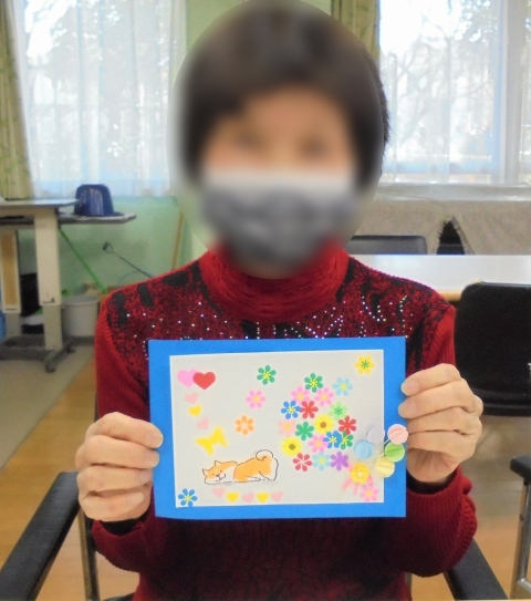 わんちゃんとお花＆ハート