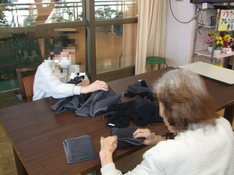 丁寧にタオルを畳んでくださっています。