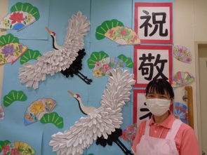壁画作品担当のS介護士です(^^)