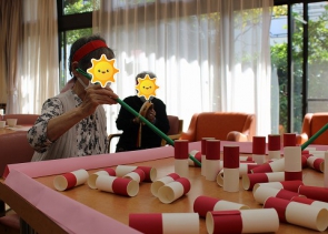筒立たせゲーム開始！