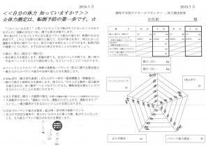 体力測定の記録をしました。前回、平成27年1月に行った記録と、今回の記録を見比べました。