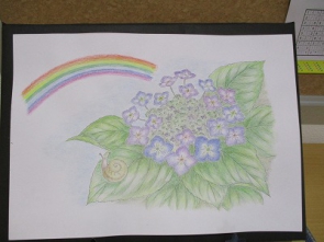 水彩色鉛筆で塗り絵