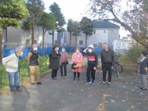 敬老館避難完了