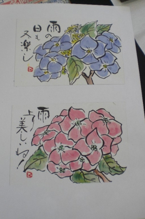 紫陽花の色が綺麗ですねぇ～。