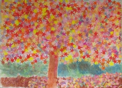 デイルームはもみじの紅葉です