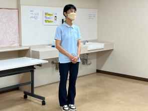 表彰後、ケアスタッフから一言