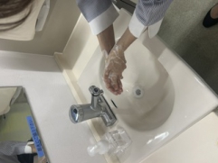 しっかり泡立てて洗います☆彡