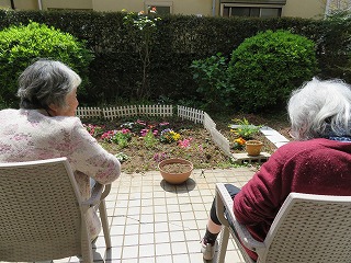 太陽を浴びながら