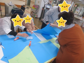 壁画制作！皆さんで！